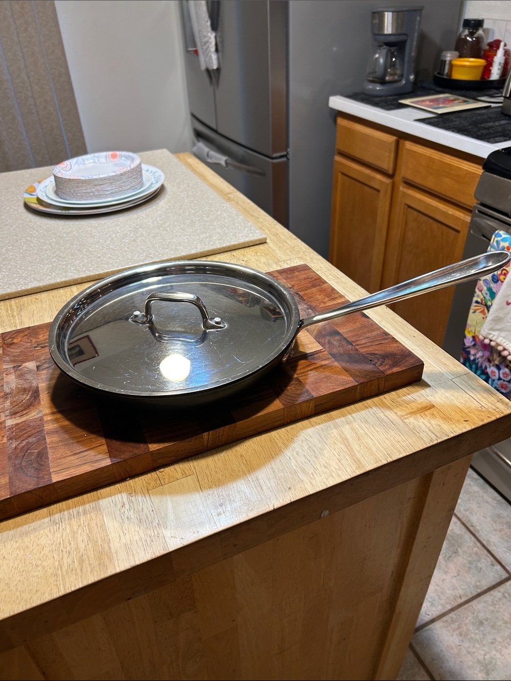 All-Clad nonstick 10” Steel Frying Pan with Lid - Silver